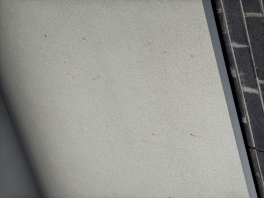 Rust staining bleeding through the rendered finish in several places, found during a defect investigation in Berwick, 10 km from Clyde